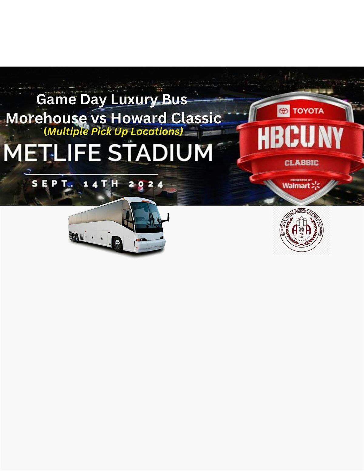 2024 NYC Football Classic - Game Day  Luxury Bus Ride