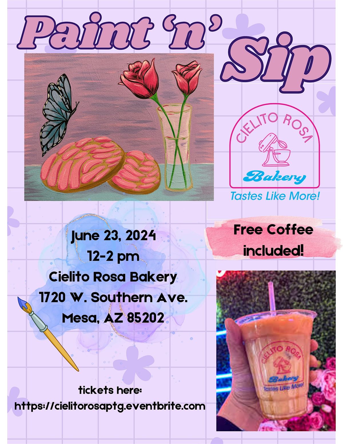 Paint 'n' Sip at Cielito Rosa Bakery and Cafe!