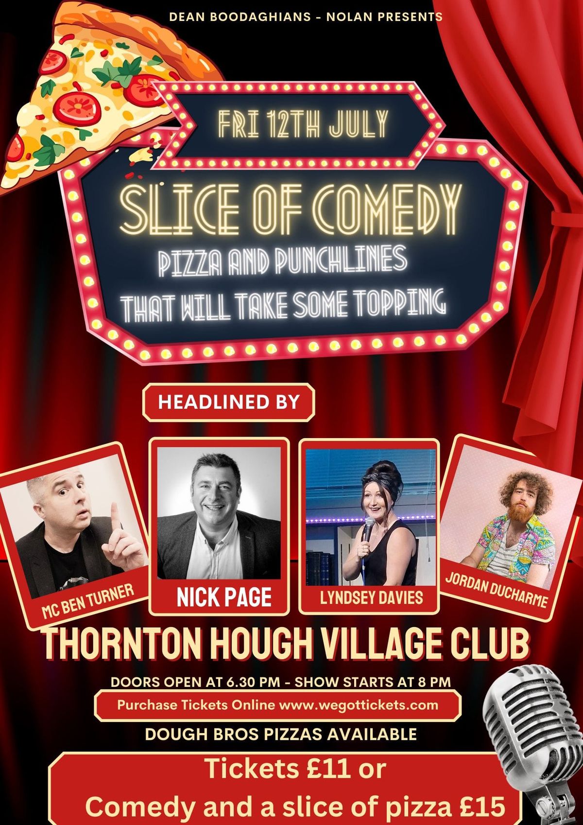 Comedy Night at Thornton Hough Village Club Friday July 12