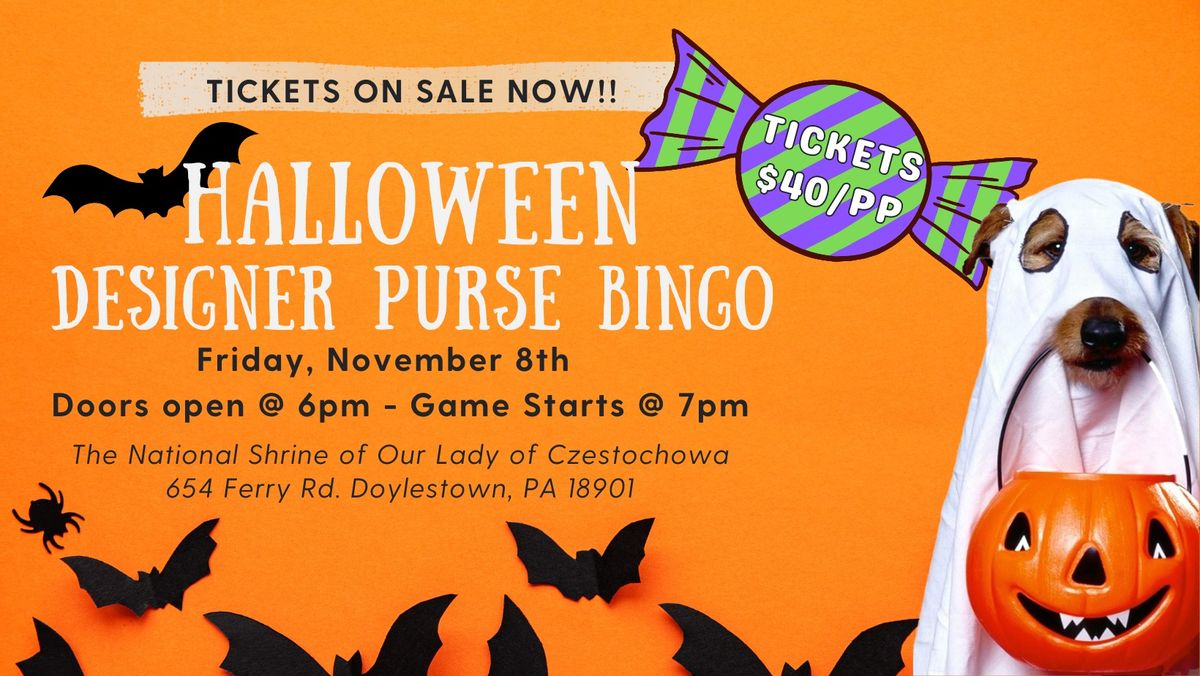 Halloween Designer Purse Bingo 2024