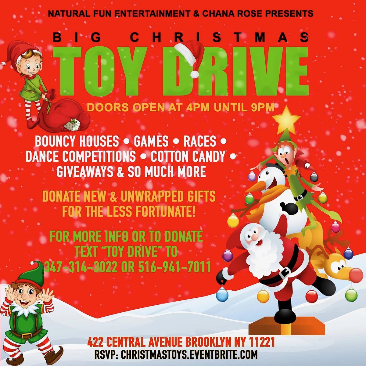 Toy Giveaway For Christmas 2022 Big Christmas” Toy Drive, 422 Central Ave, Brooklyn, 17 December 2021