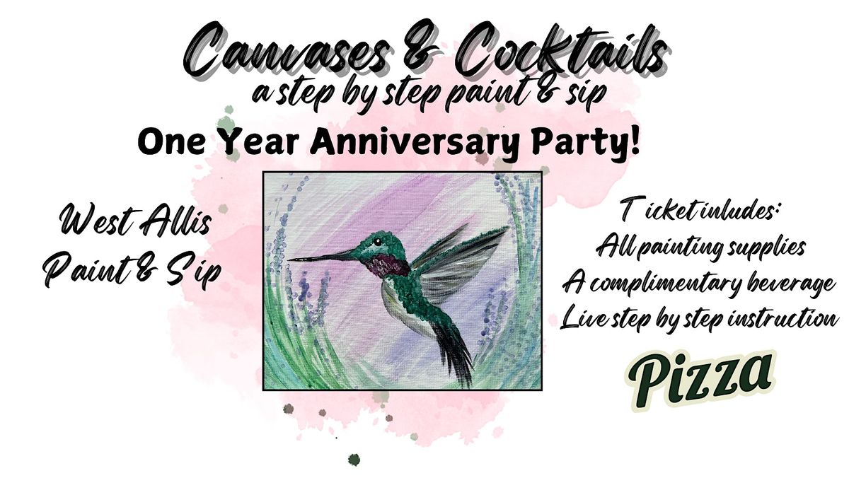 Canvases & Cocktails ANNIVERSARY PARTY @ Barwest in West Allis!