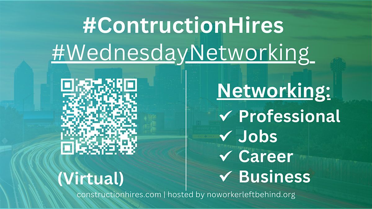 #ConstructionHires Wednesday Professional Networking Event #BOS, Boston ...