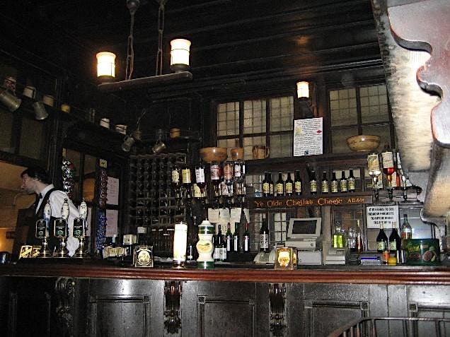 Historic pub crawl meet at St Andrew's church entrance Holborn