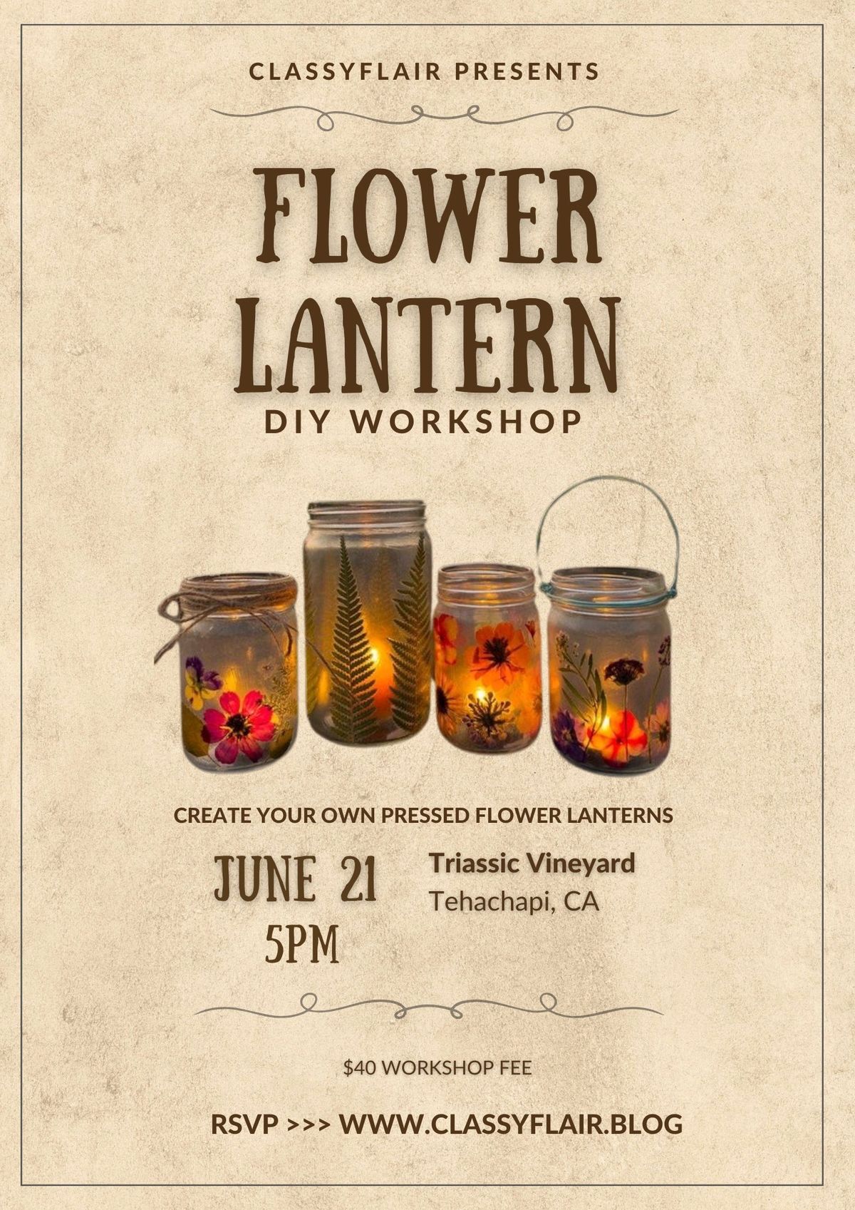 Classy Flair Flower Lantern Workshop