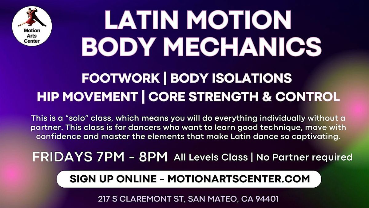 Latin Motion Body Mechanics Classes in San Mateo