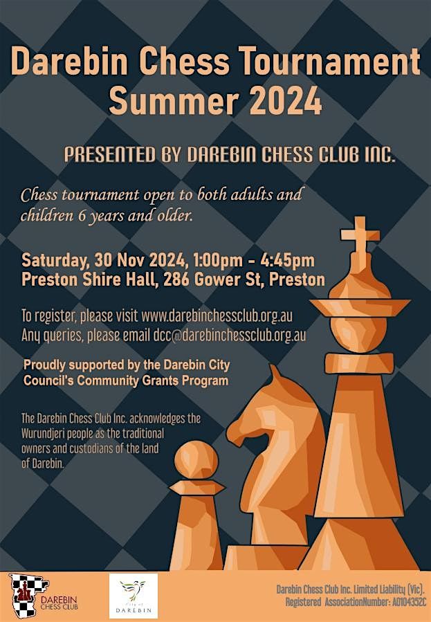 Darebin Summer 2024 Chess Tournament