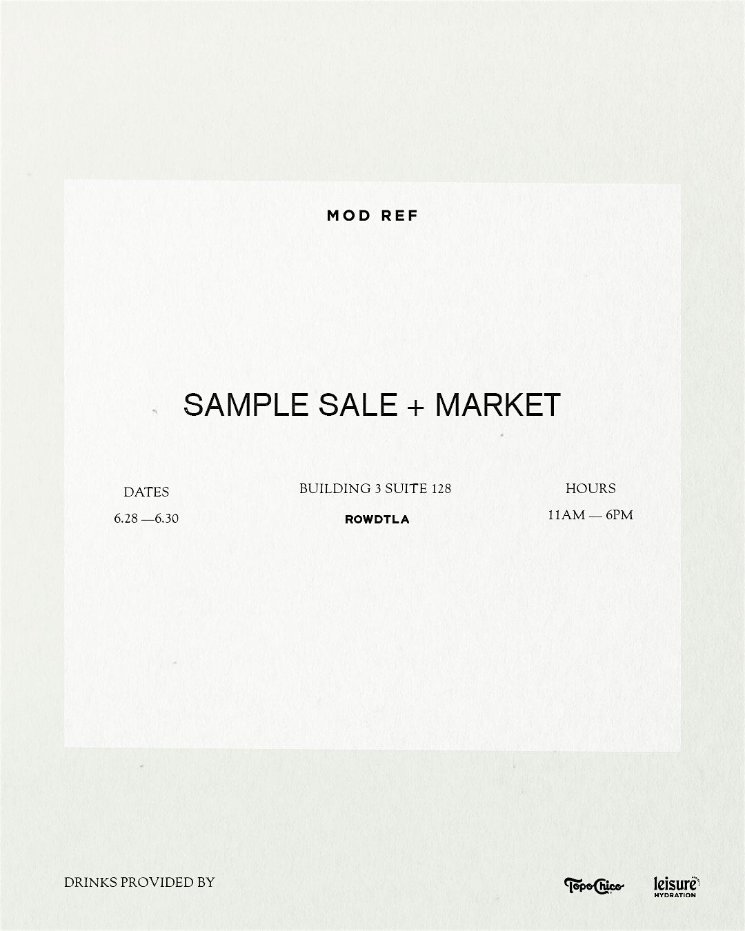 Mod Ref Sample Sale + Market at ROW DTLA