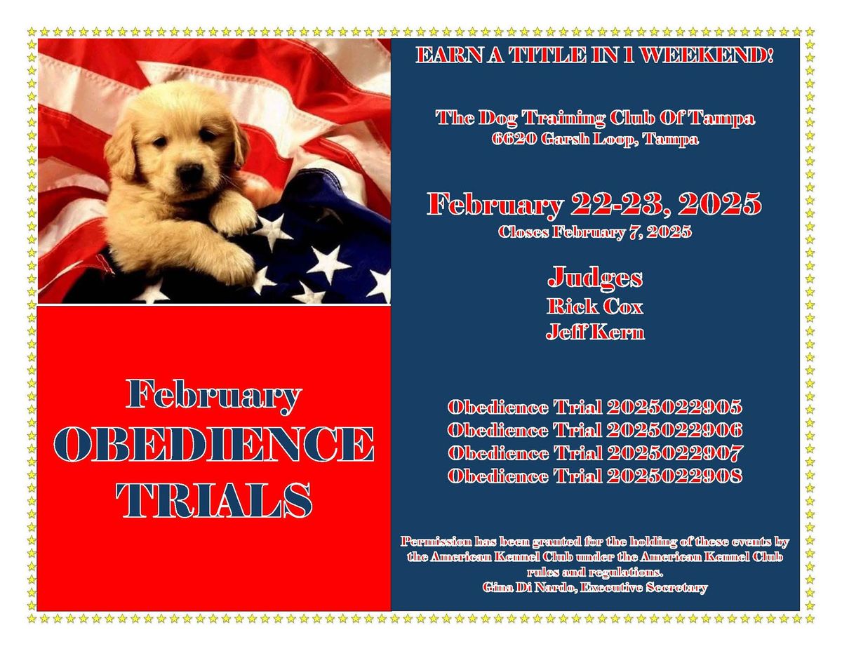 DTCT AKC 2-day Obedience Trials