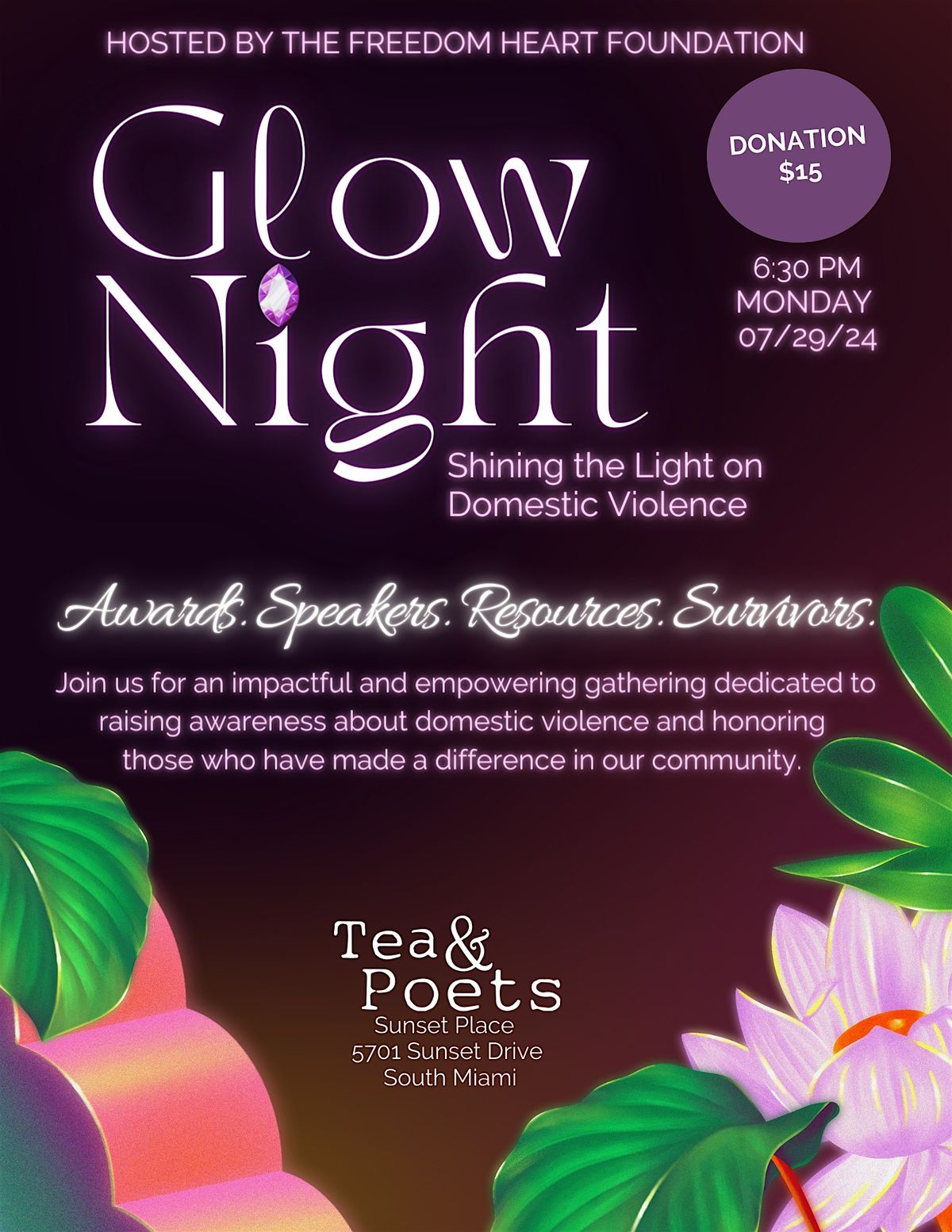 Glow Night:  Shining the Light on Domestic Violence