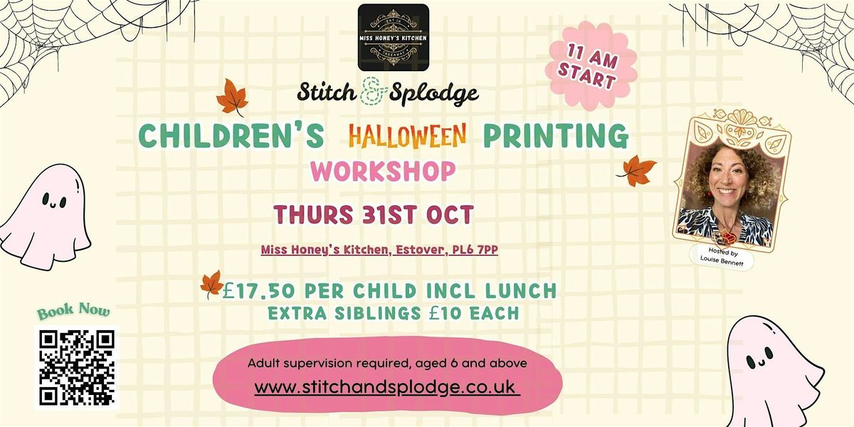 Children's spooky Halloween printing workshop