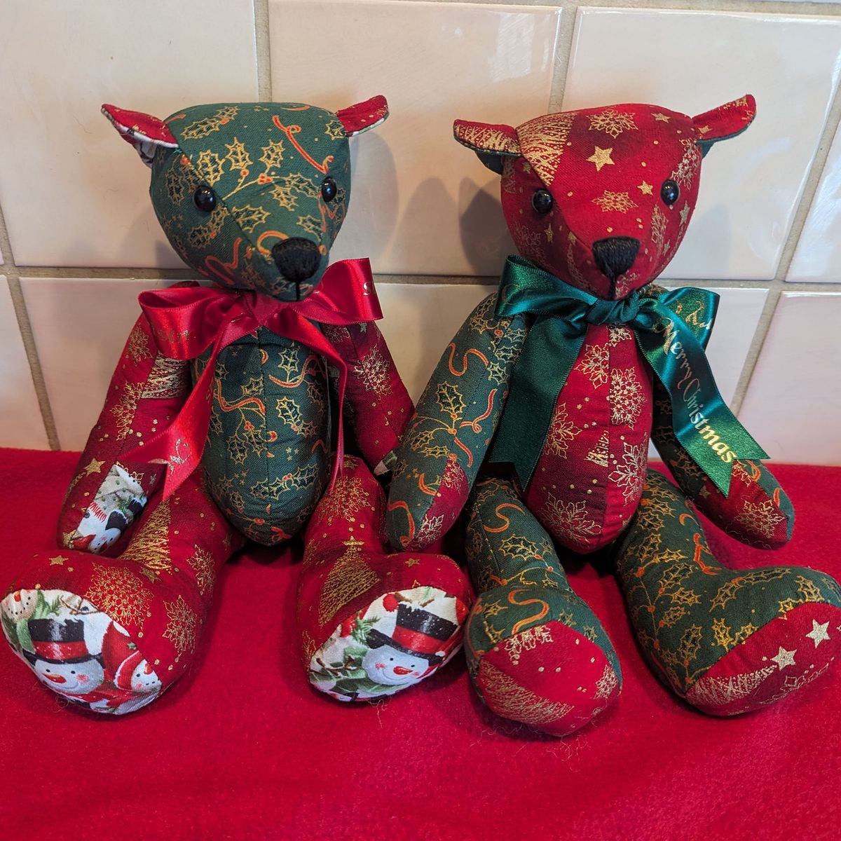 Christmas Jointed Teddy Bear 