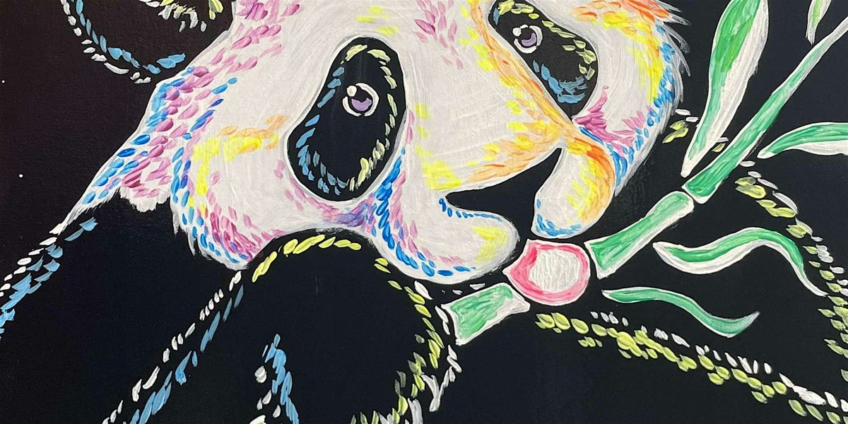 Black Light Panda - Paint and Sip by Classpop!\u2122