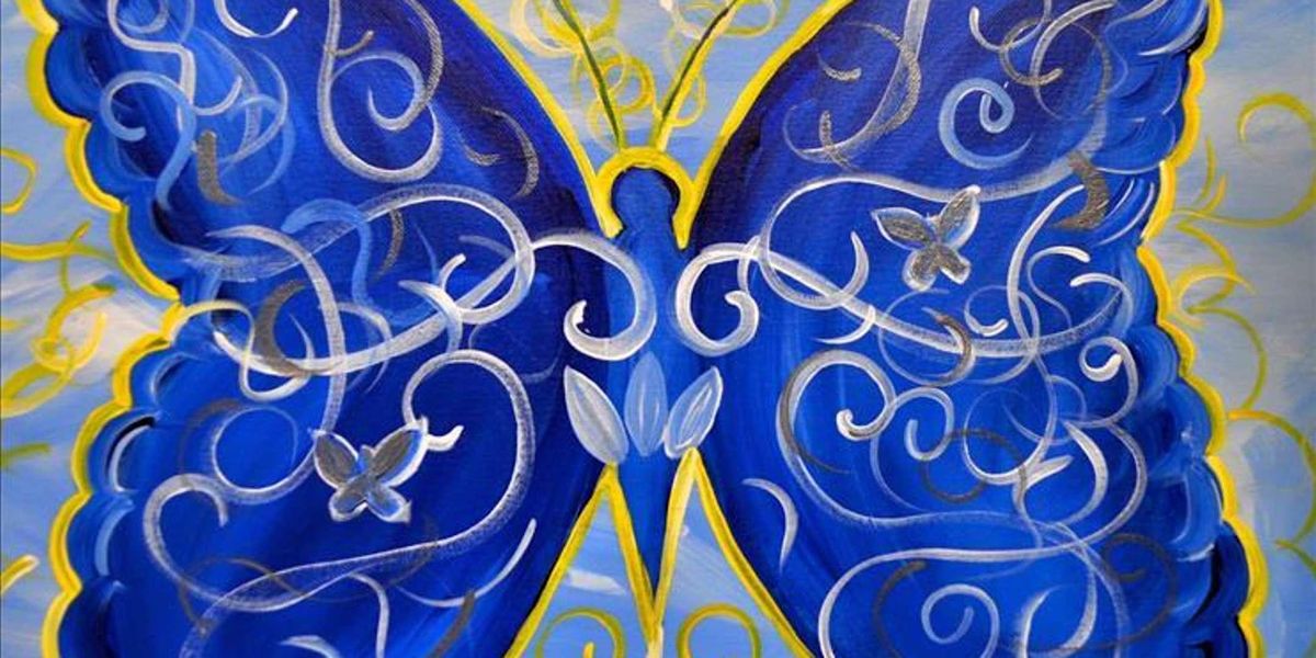 Summer Blue Butterfly - Paint and Sip by Classpop!\u2122