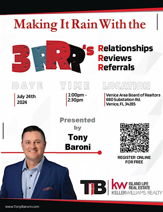 Tony Baroni : Making it Rain with the 3 Rs