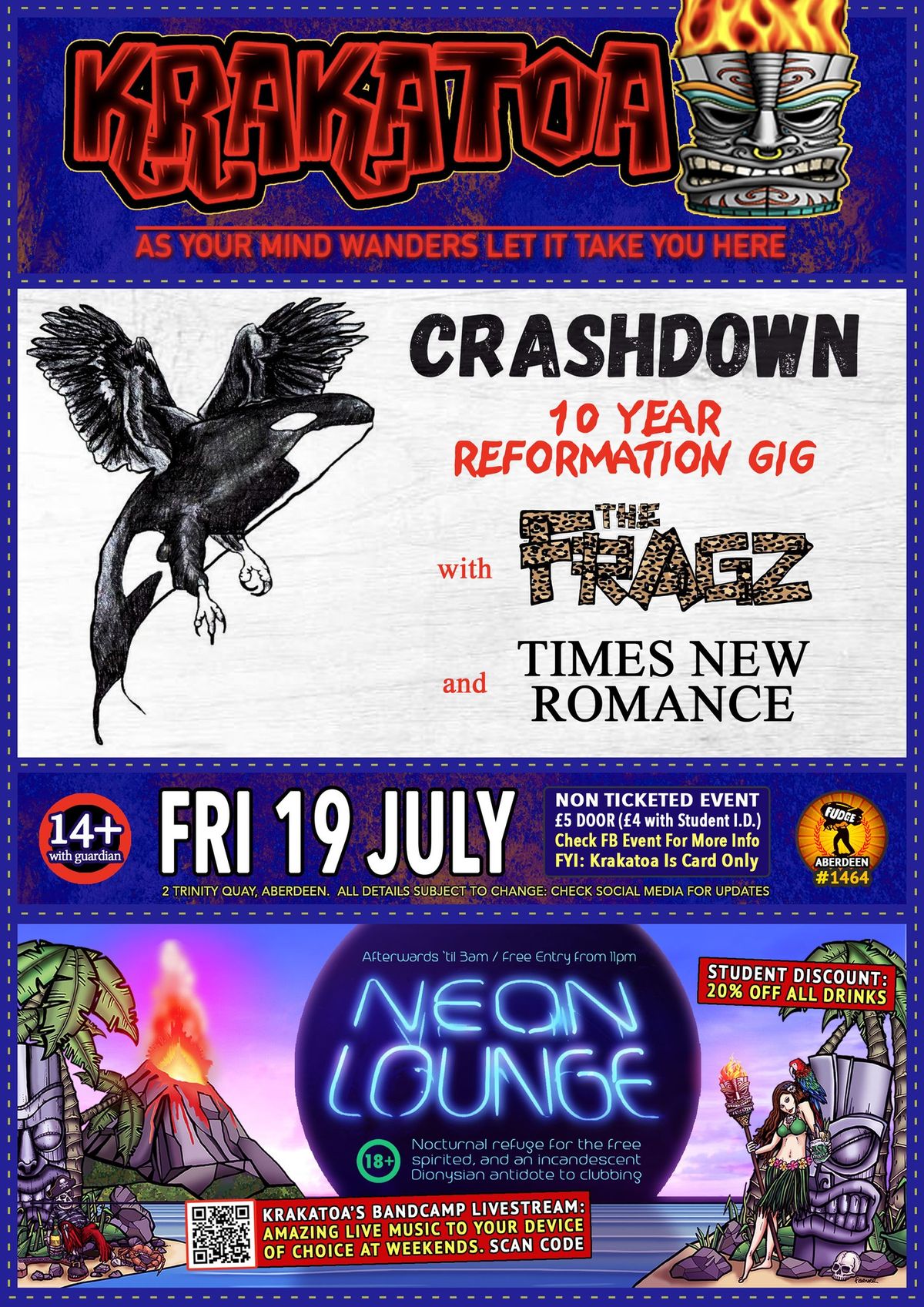 CRASHDOWN [ 10 YEAR REFORMATION GIG ] plus THE FRAGZ and  TIMES NEW ROMANCE