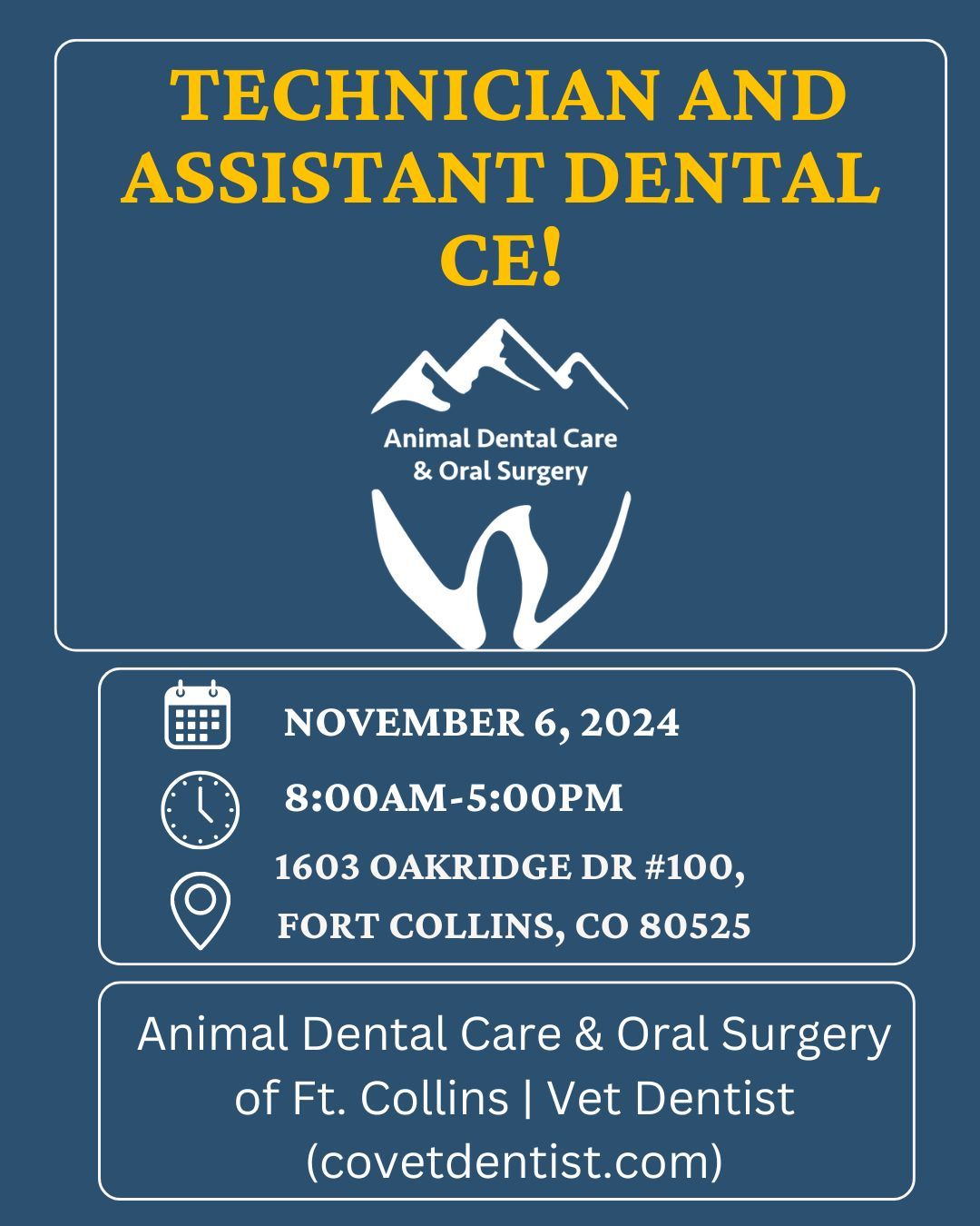 Animal Dental Care and Oral Surgery Class