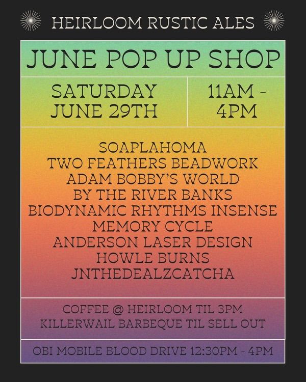 June Pop Up Shop at Heirloom