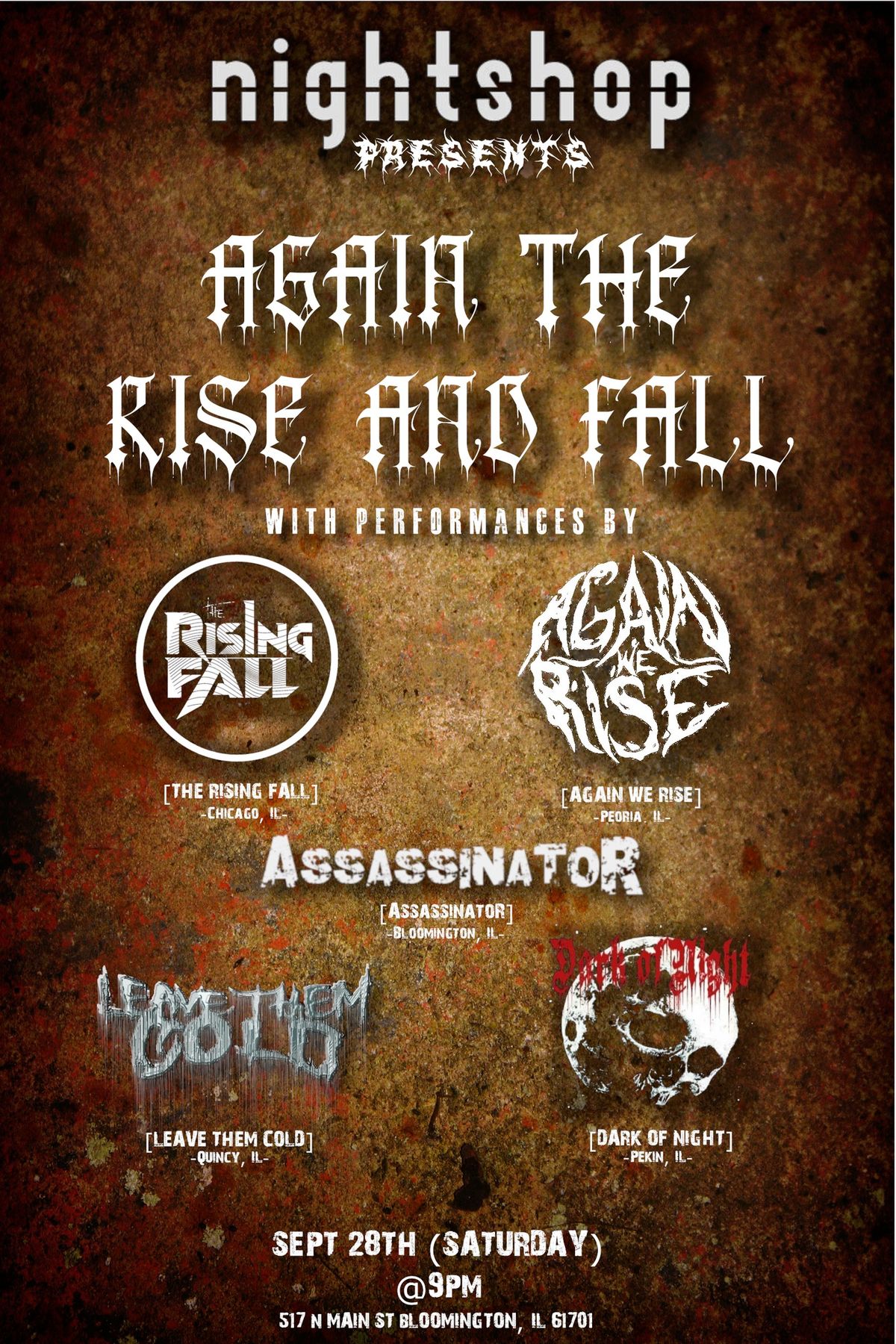 "Again The Rise and Fall" THE RISING FALL\/AGAIN WE RISE\/ASSASSINATOR\/LEAVE THEM COLD\/DARK OF NIGHT