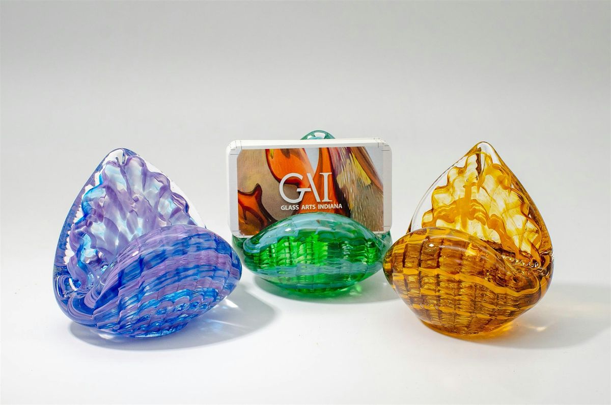 Business card holder paperweights! This hot glass creation works for you!
