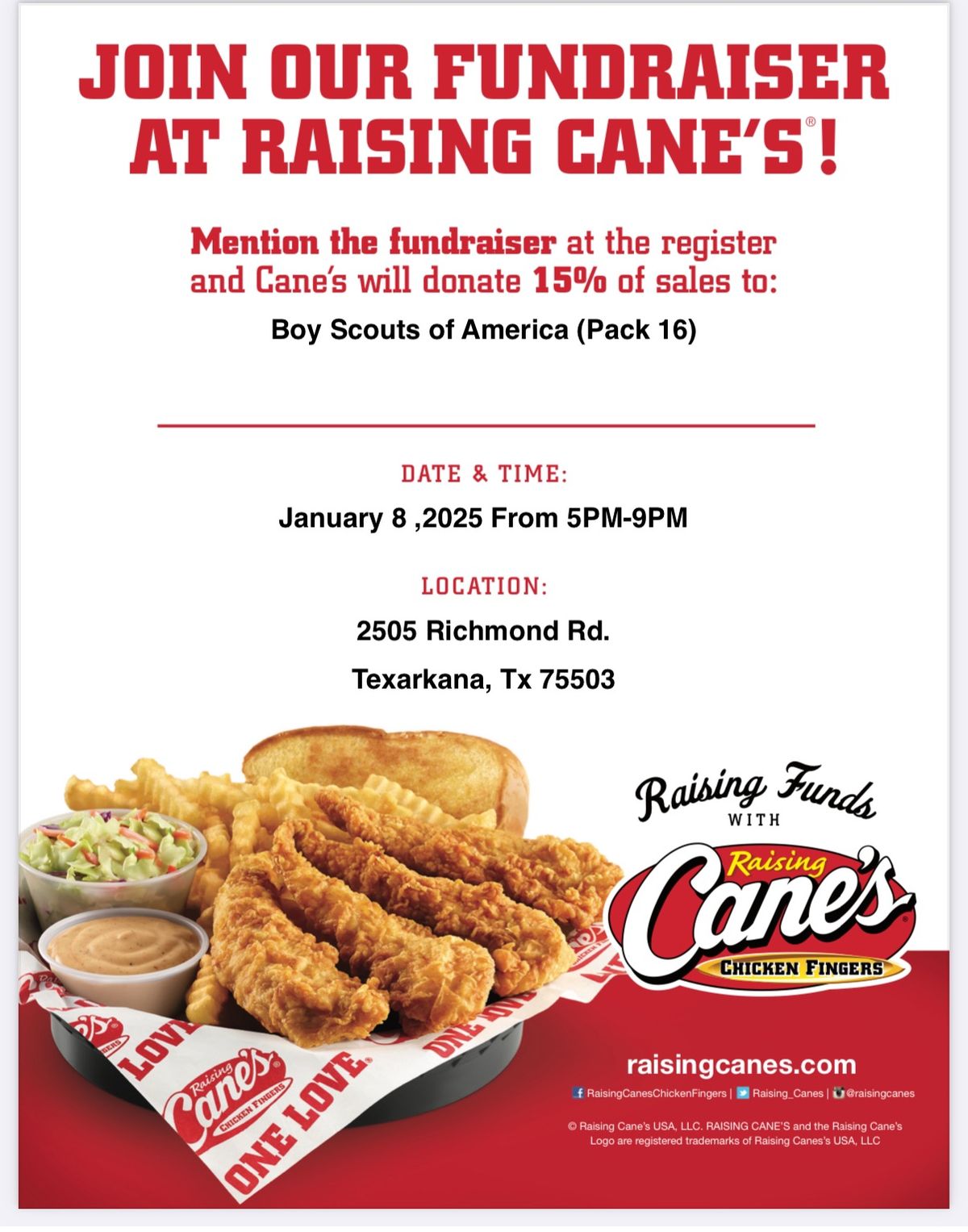 Raising Cane\u2019s Fundraiser 