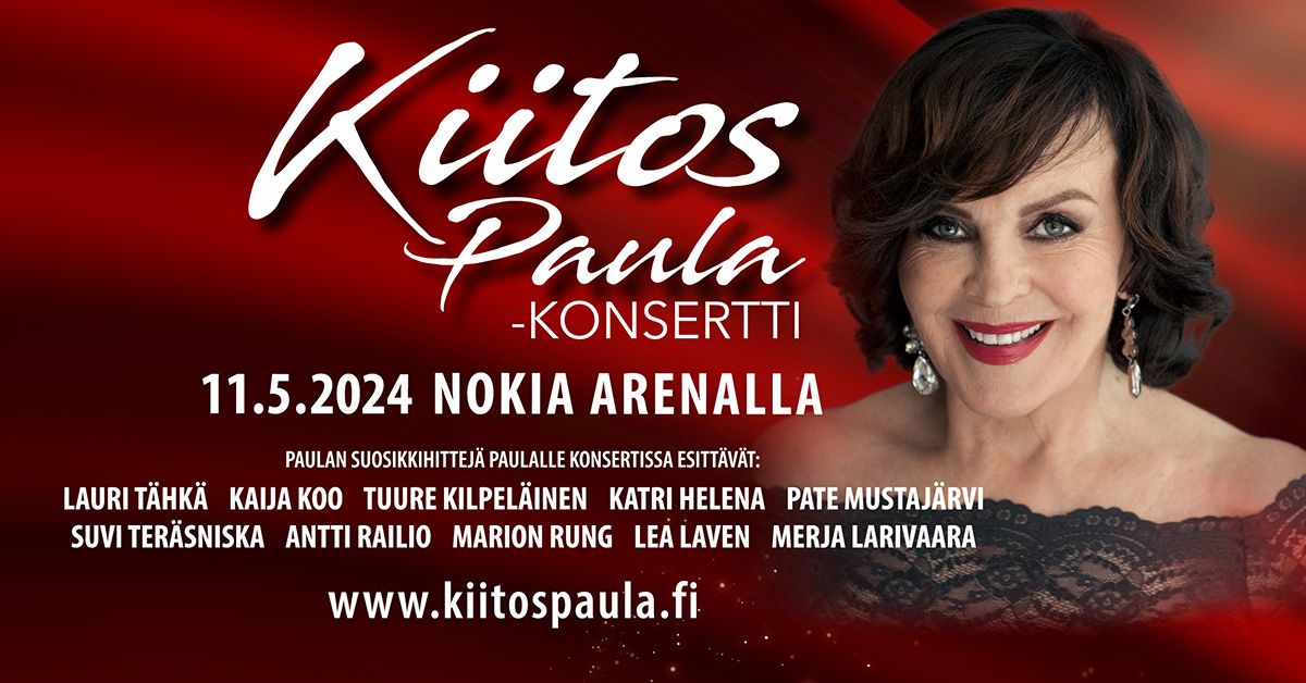 Kiitos Paula -konsertti 11.5.2024, Nokia Arena
