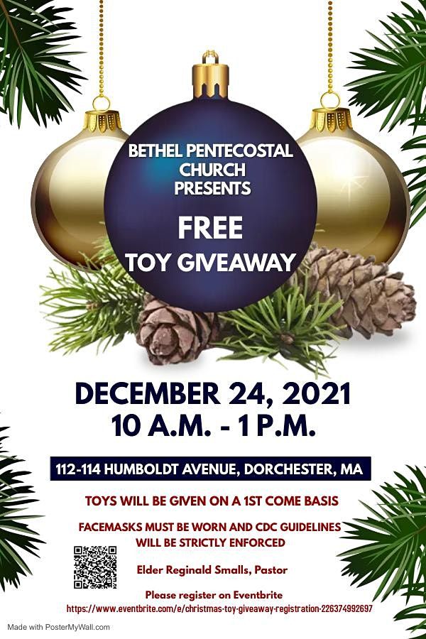 Christmas Events Humboldt 2022 Christmas Toy Giveaway, 112 Humboldt Ave, Boston, 24 December 2021