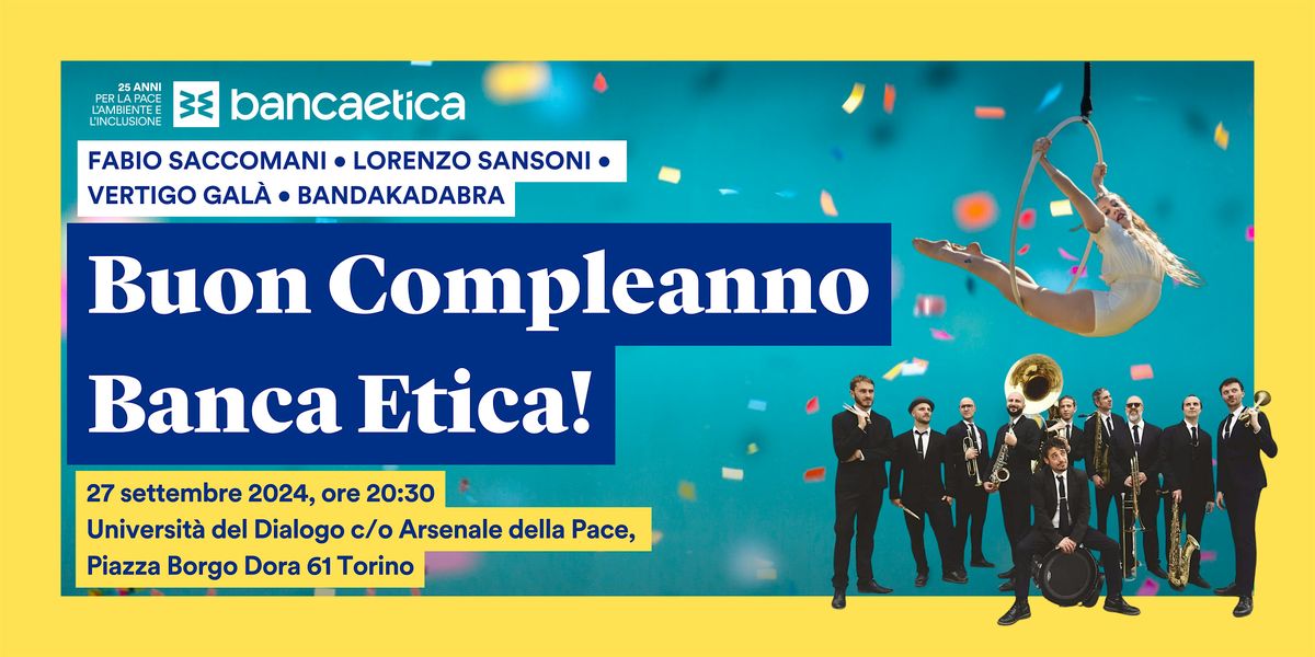 Buon compeanno Banca Etica a Torino