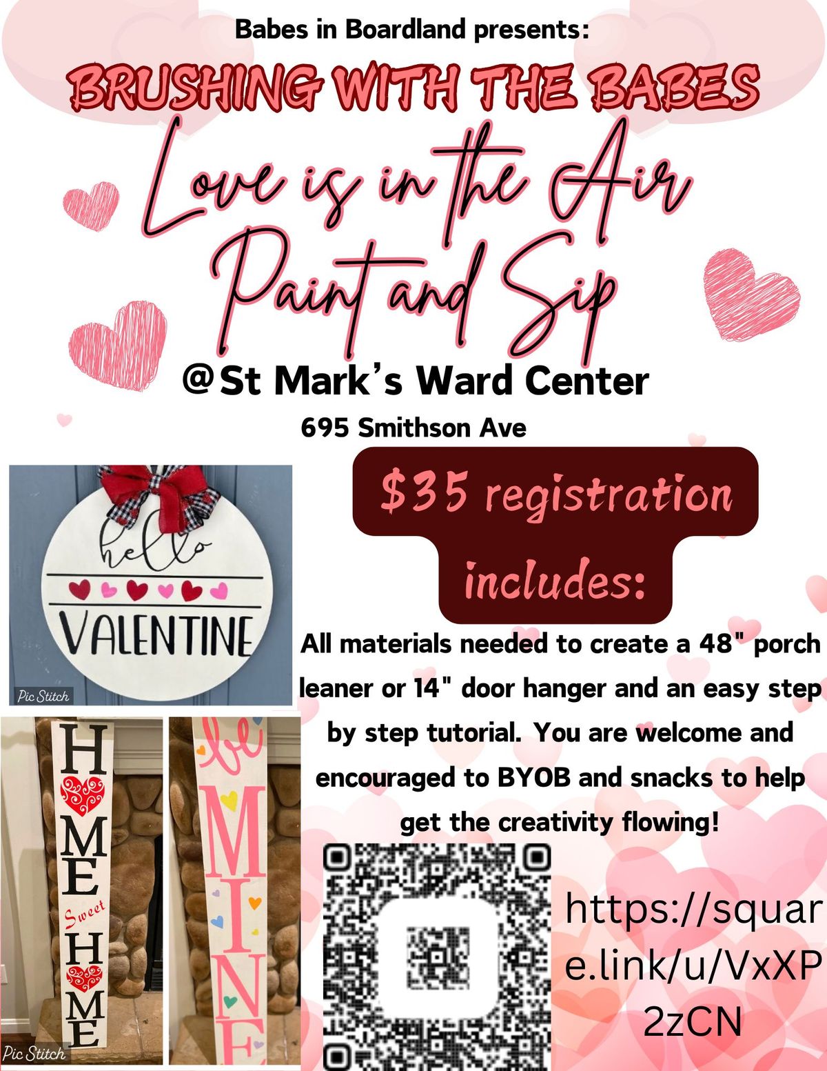 Love is in the Air Paint and Sip @ St. Mark