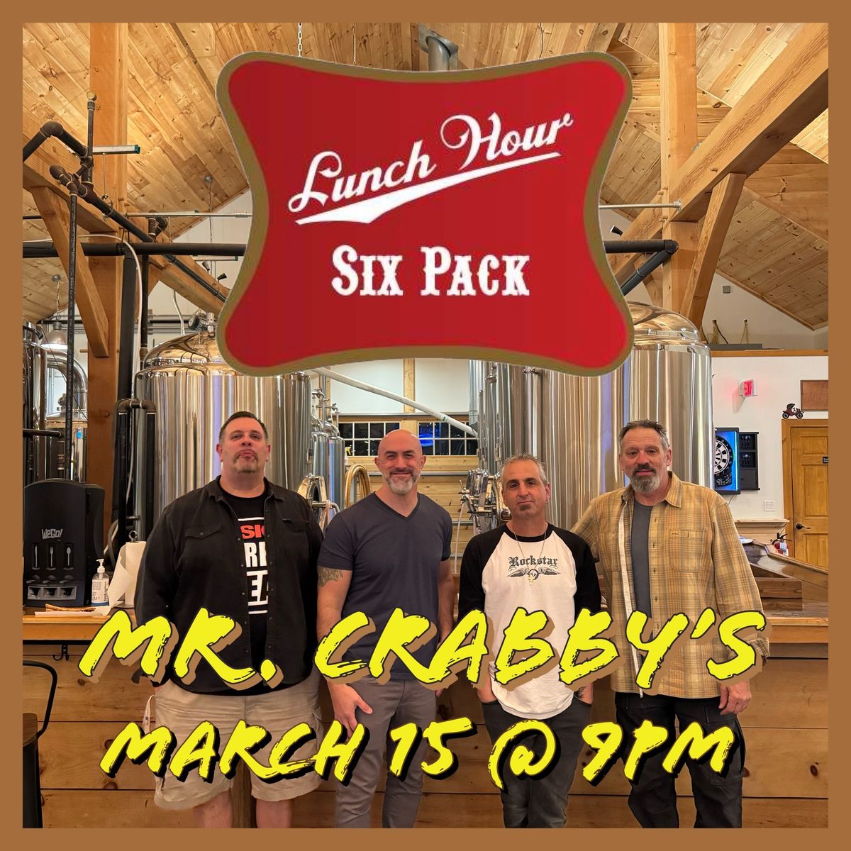 Lunch Hour Six Pack Debuts at Mr. Crabby's 3.15!