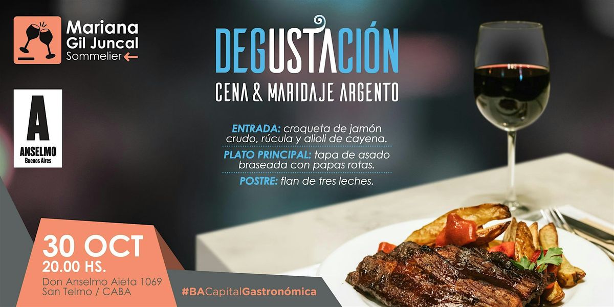 Degustaci\u00f3n & cena: Maridaje argento