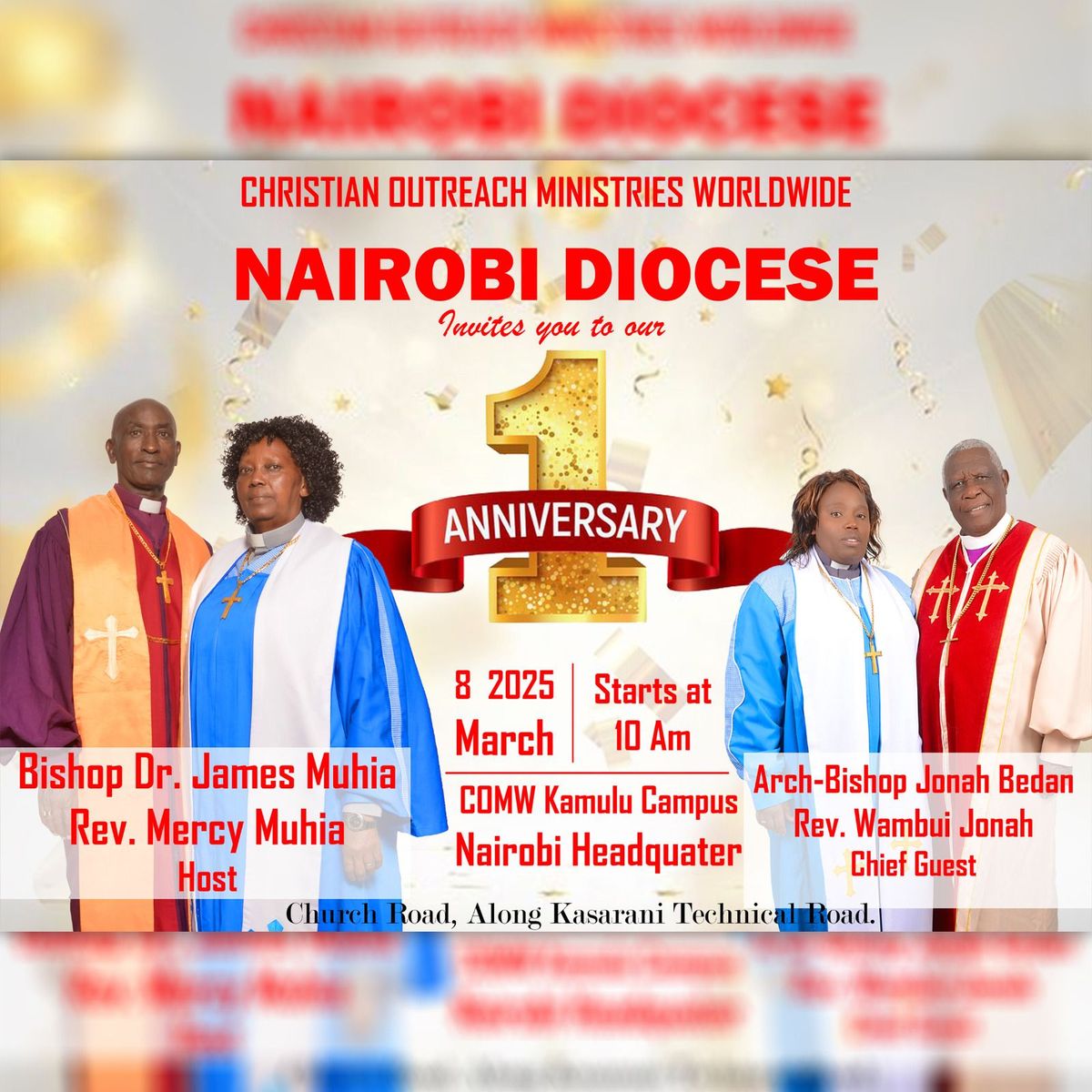  Nairobi Diocese 1st Anniversary Celebrations - Chriatian Outreach ministries Worldwide 