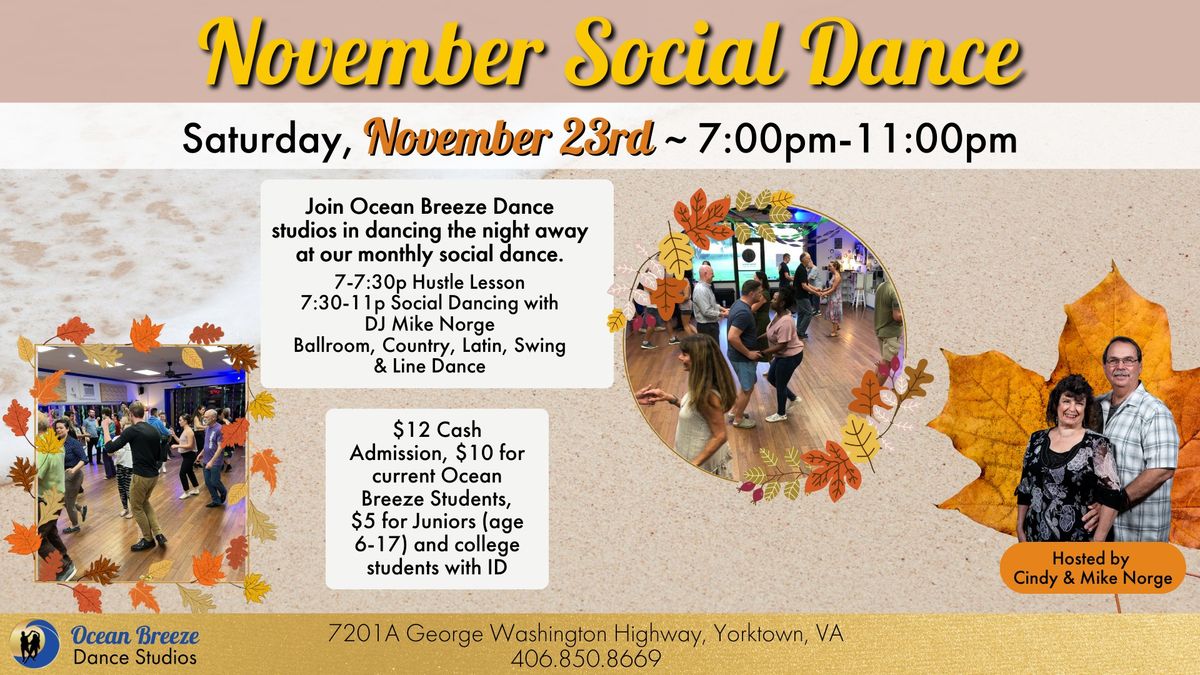 Monthly Social Dance at Ocean Breeze Dance Studios