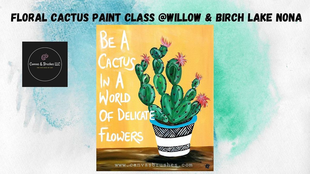 Floral Cactus Paint & Sip