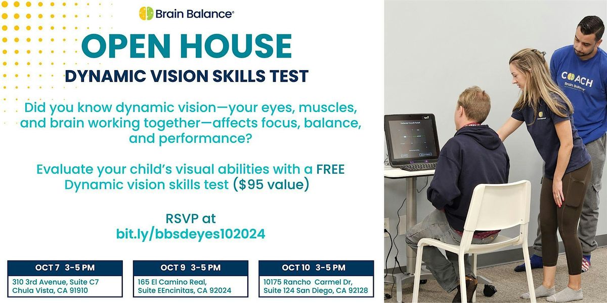 Brain Balance of San Diego Open House and FREE Dynamic Vision Skills Test