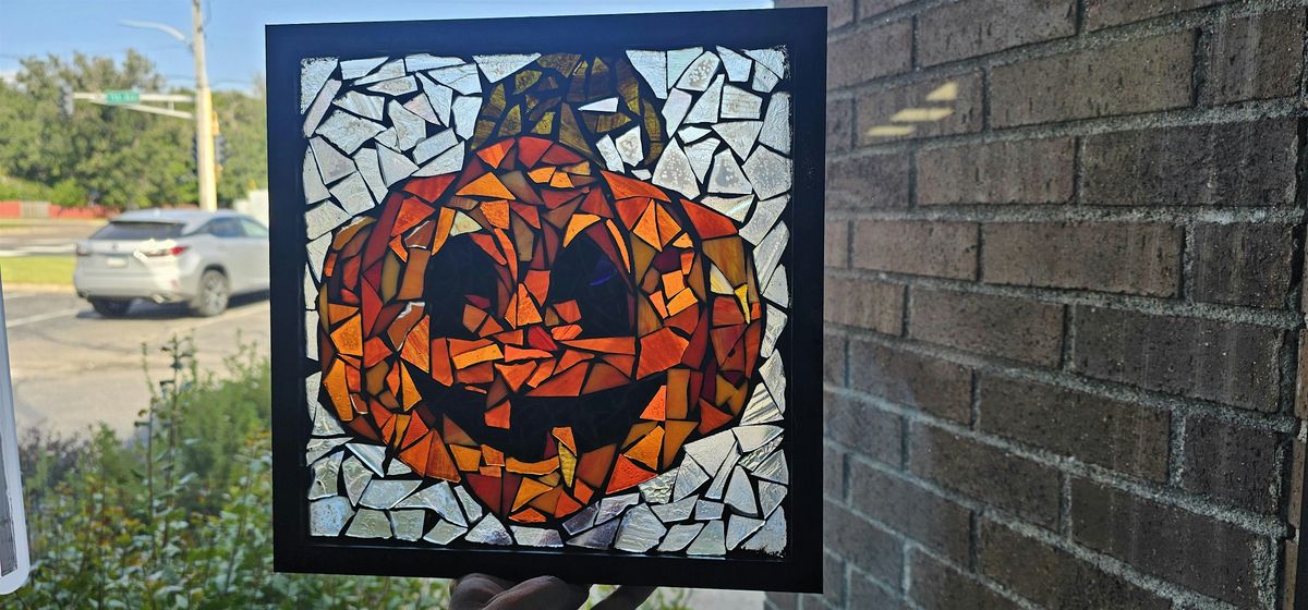 Jack-O-Lantern Stained Glass Mosaic