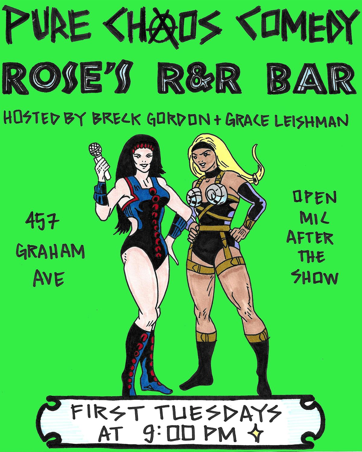 Pure Chaos Comedy at Rose's R&R Bar - FREE!