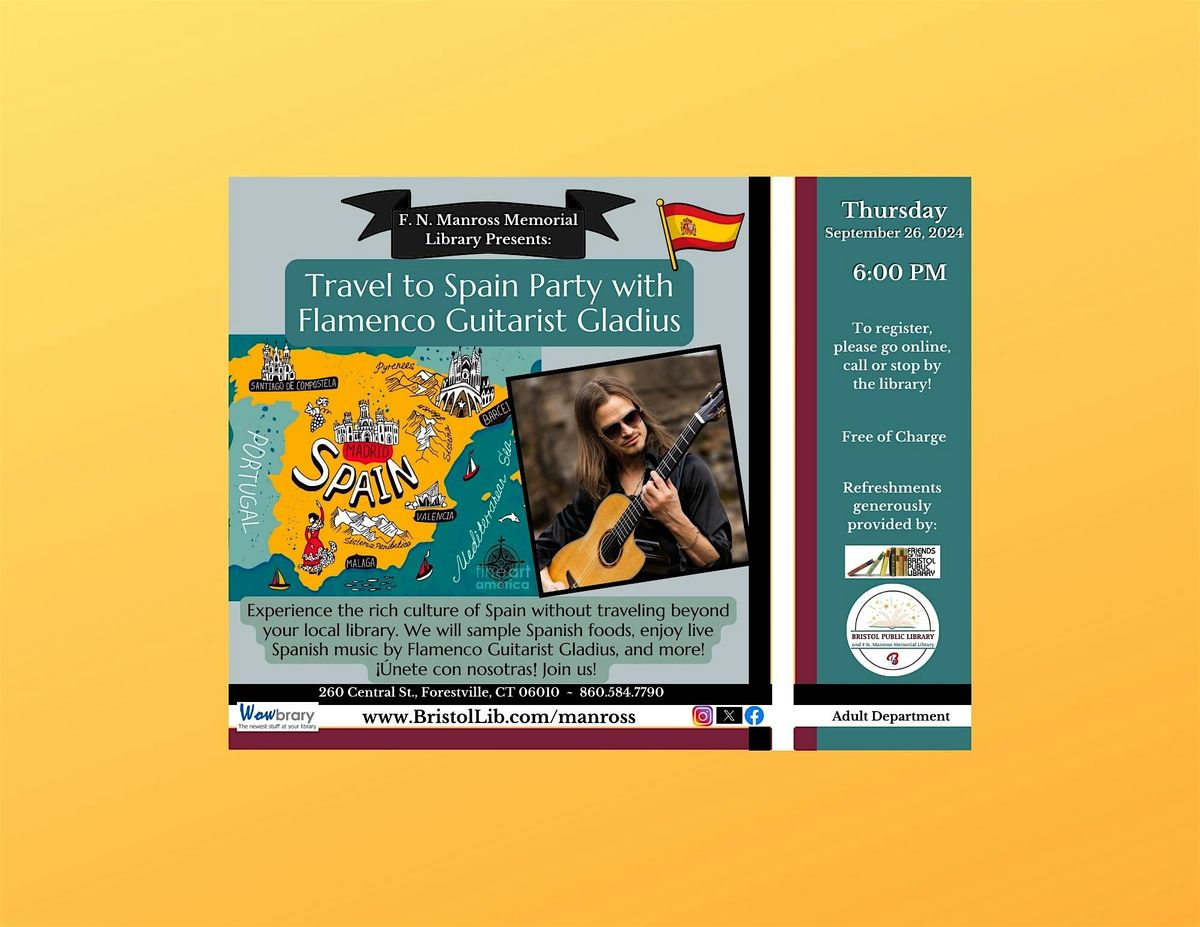 Travel to Spain Party with Flamenco Guitarist Gladius