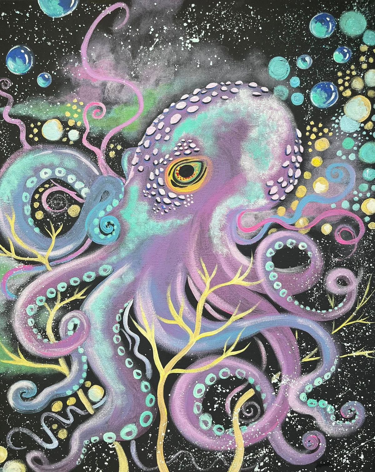 Paint Night for Adults at Overflow Brewing Company_COSMIC OCTOPUS