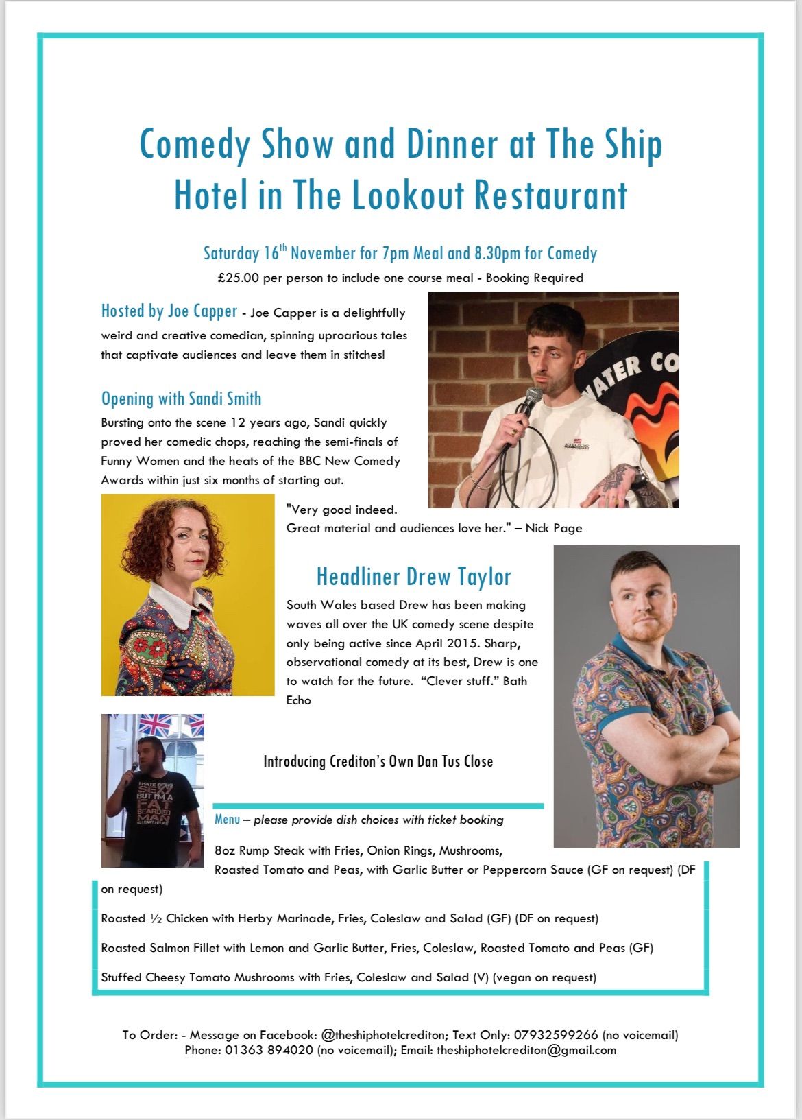 Comedy Night and Dinner at The Ship Hotel