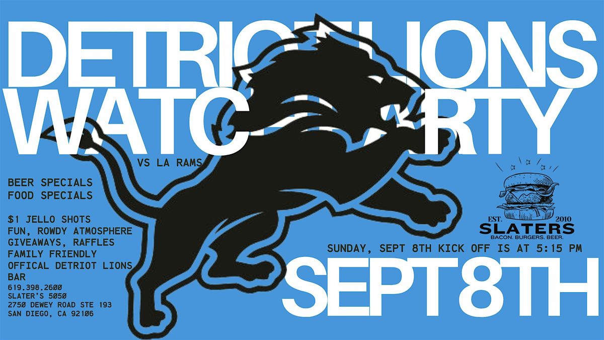 DETRIOT LIONS vs LA RAM'S - WATCH PARTY