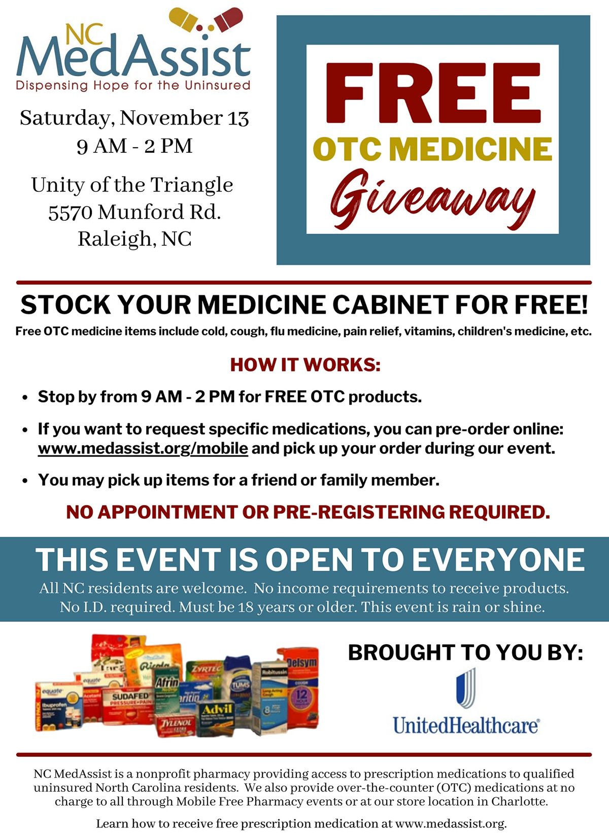 Wake County Over-the-Counter Medicine Giveaway