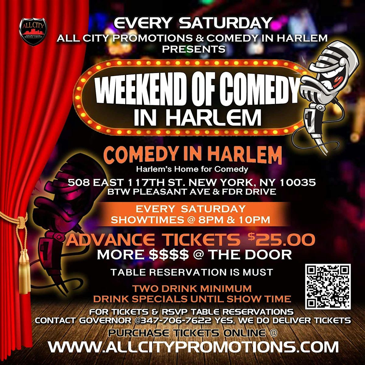 Saturday July 13th, Weekend of Comedy In Harlem @ Comedy In Harlem