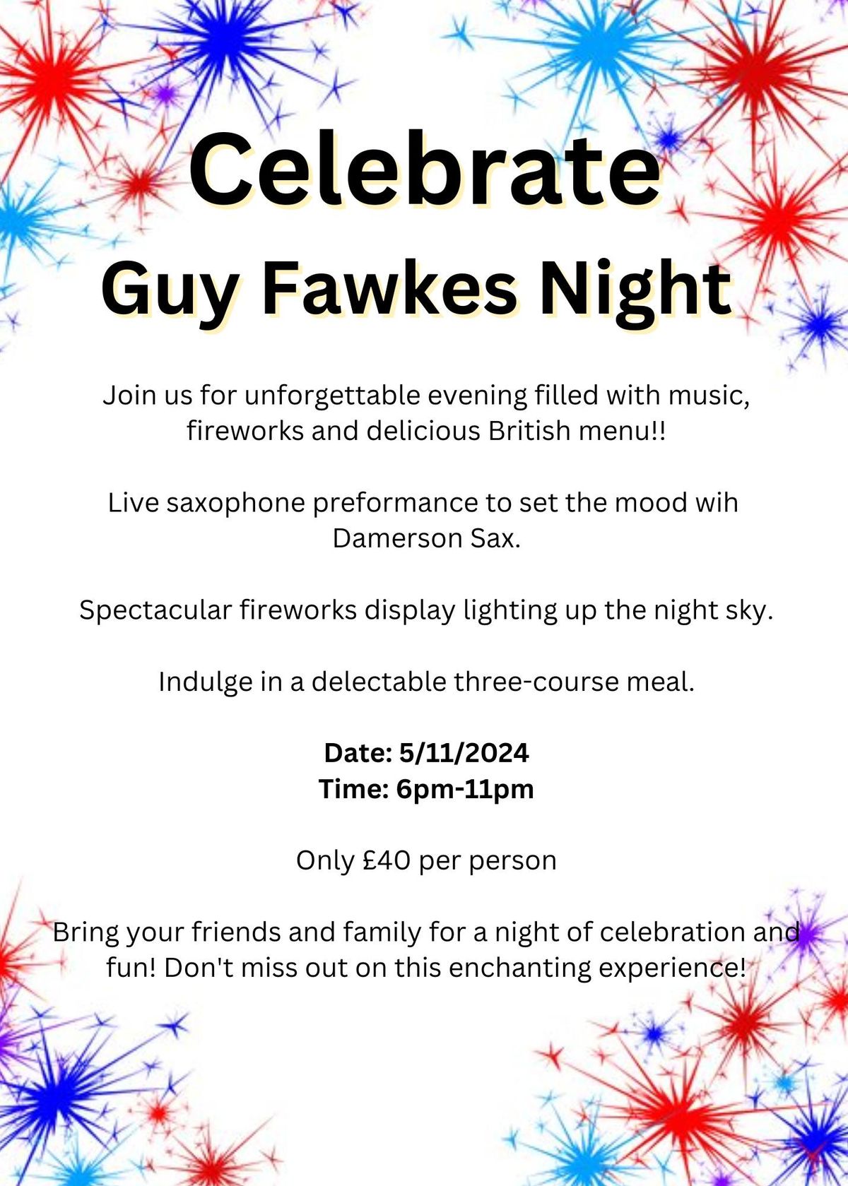 Celebrate Guy Fawkes Night in Style!