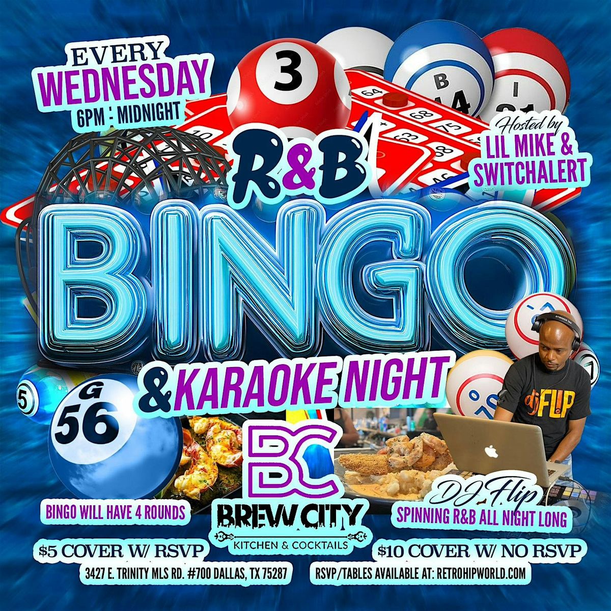 WEDNESDAY R&B BINGO + KARAOKE NIGHT @ Brew City Kitchen & Cocktail