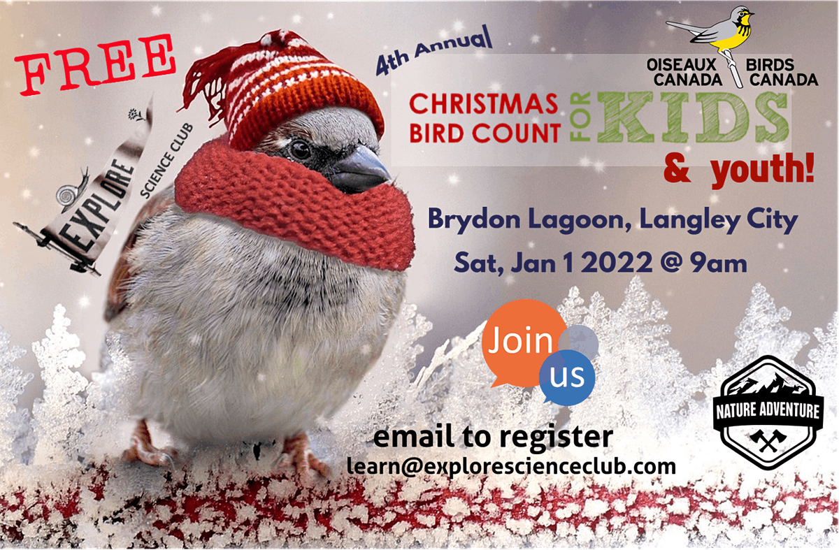 2022 Christmas Bird Count 4Th Annual Christmas Bird Count For Kids And Youth, Brydon Lagoon, Langley,  1 January 2022