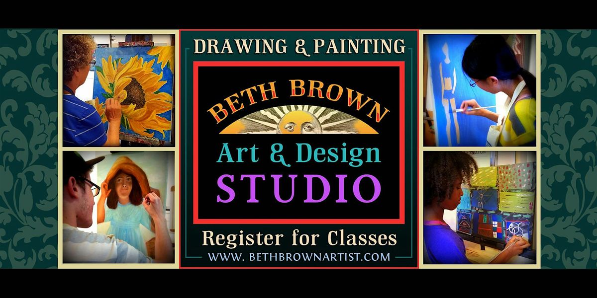 Mondays-Drawing and Painting Class Registration. In-Person Studio Lessons