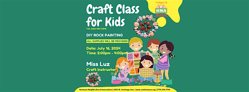 FREE! CRAFT CLASS FOR KIDS - DIY Rock Painting