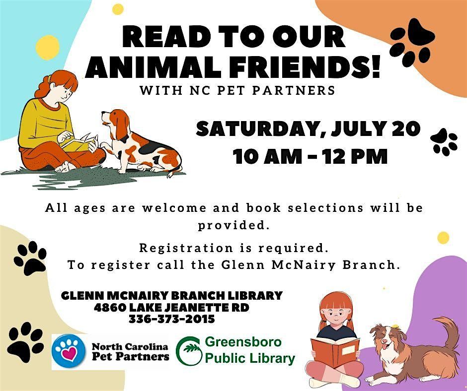 Read to Our Animal Friends with NC Pet Partners