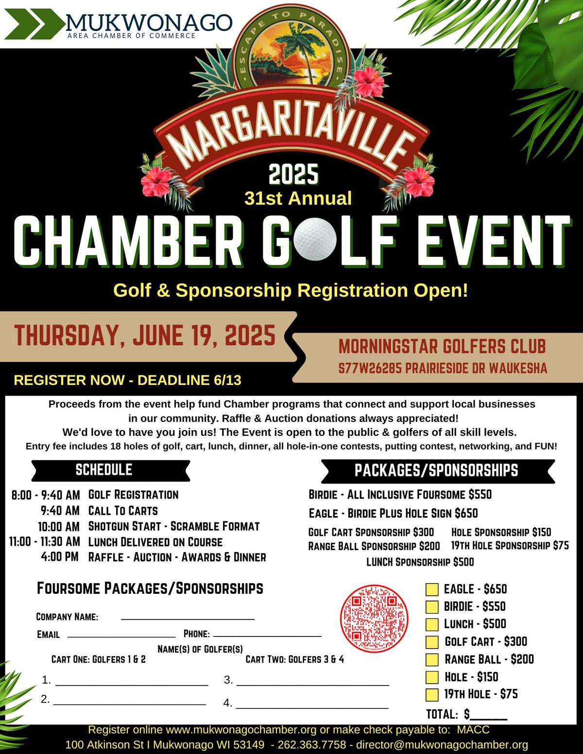 Mukwonago Area Chamber Golf Event 2025